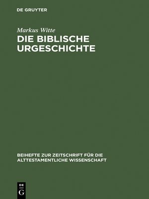 cover image of Die biblische Urgeschichte